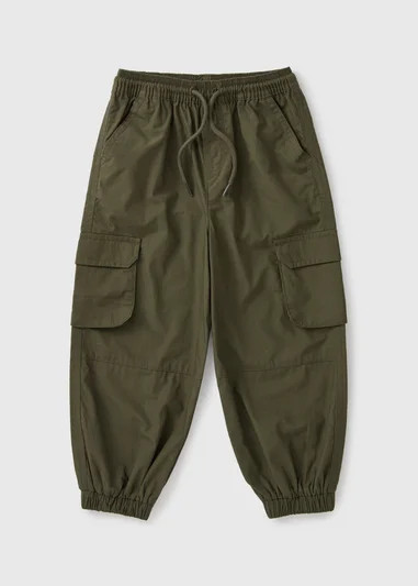 Boys Khaki Cargo Trousers